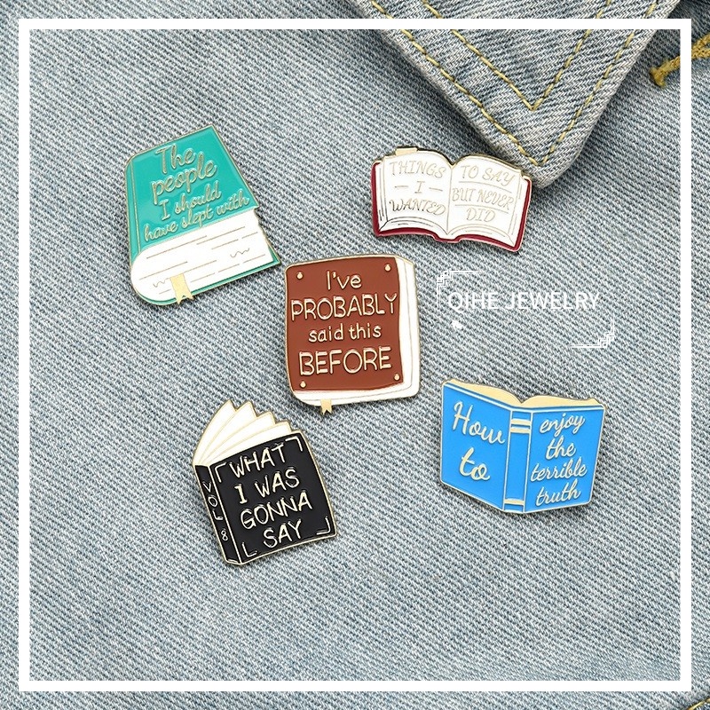 Funny Library Enamel Pins Custom Memes Books Brooches Bag Clothes Lapel Pin Badge Introverts Jewelry Gift for Friends