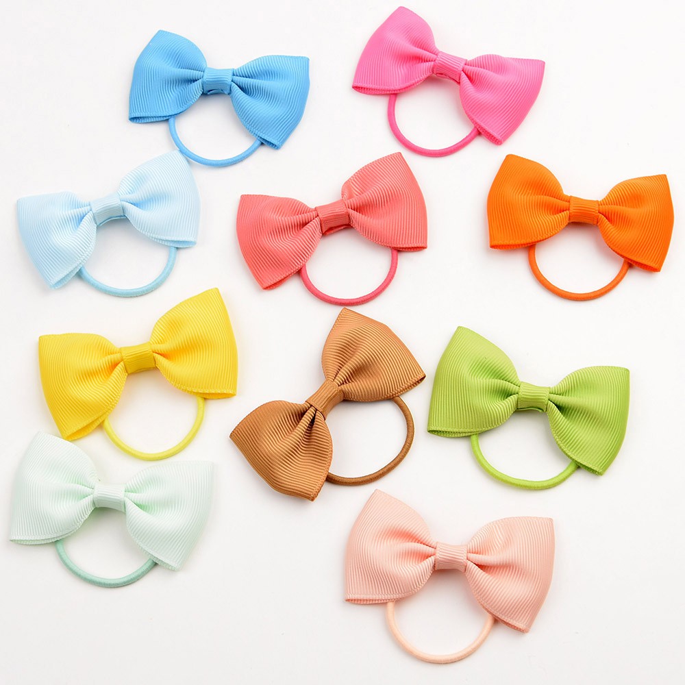 Baby Elastic Rubber band Head rope Mini Solid Ribbon Bow Tie for Girls ...