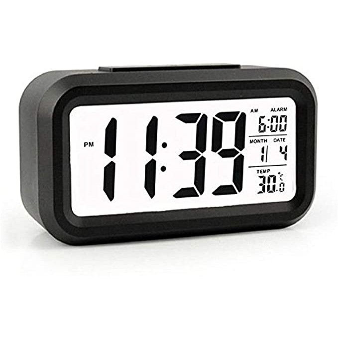 Battery Operated Long Battery Life Alarm Clock Digital Alarm Clock Back Light Snooze Function Large Digit Display Electronic Alarm Clock For Heavy Sleepers Bedroom Kids Travel Black Shopee Malaysia