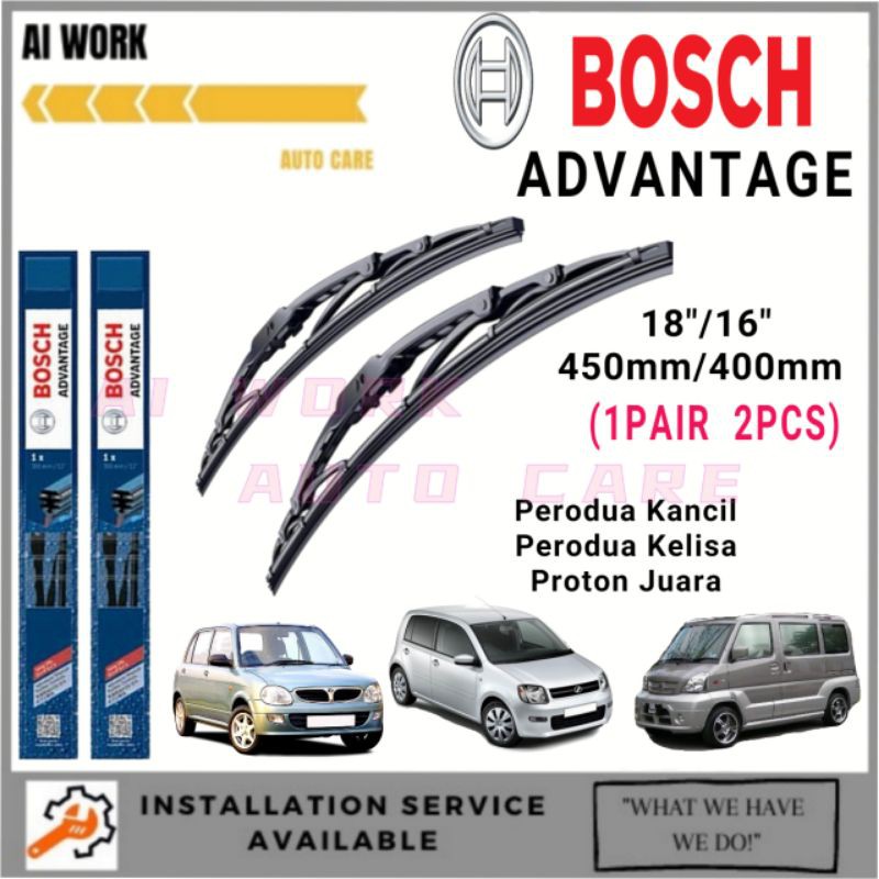 Buy ð'¹ð'¬ð'¨ð'«ð'€ ð'ºð'»ð'¶ð'ªð'² Bosch Advantage Set Wiper U Hook Type 1set 2pcs Size 18 16 Perodua Kancil Kelisa Proton Juara Seetracker Malaysia