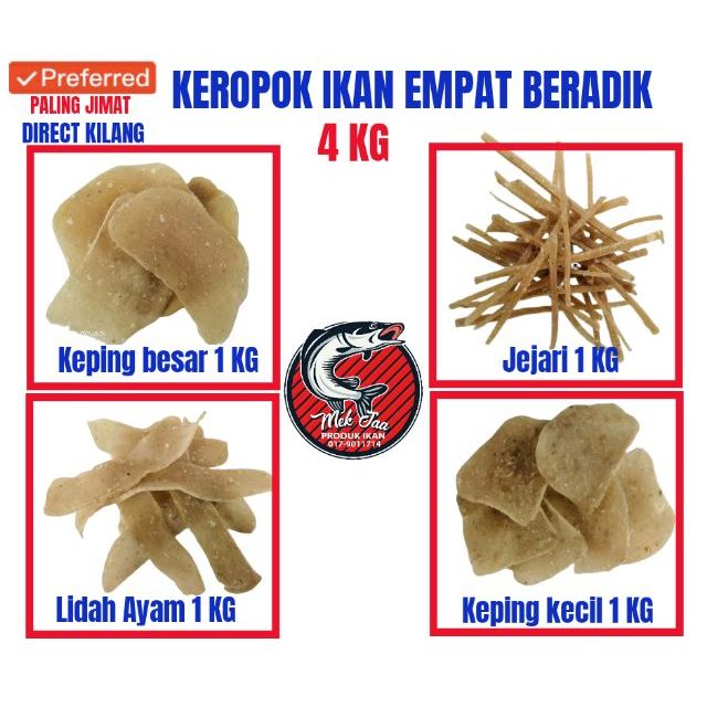 Jimat Dan Borong Keropok Ikan Segar 4 Jenis 4kg Shopee Malaysia