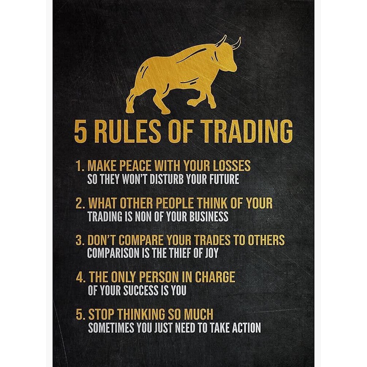 Centiza 5 Rules of Trading Trader Trading Gift Idea Poster Trading Trader Poster Stock Market Poster Charts Wall Street Motivational Artwork Home Offi...