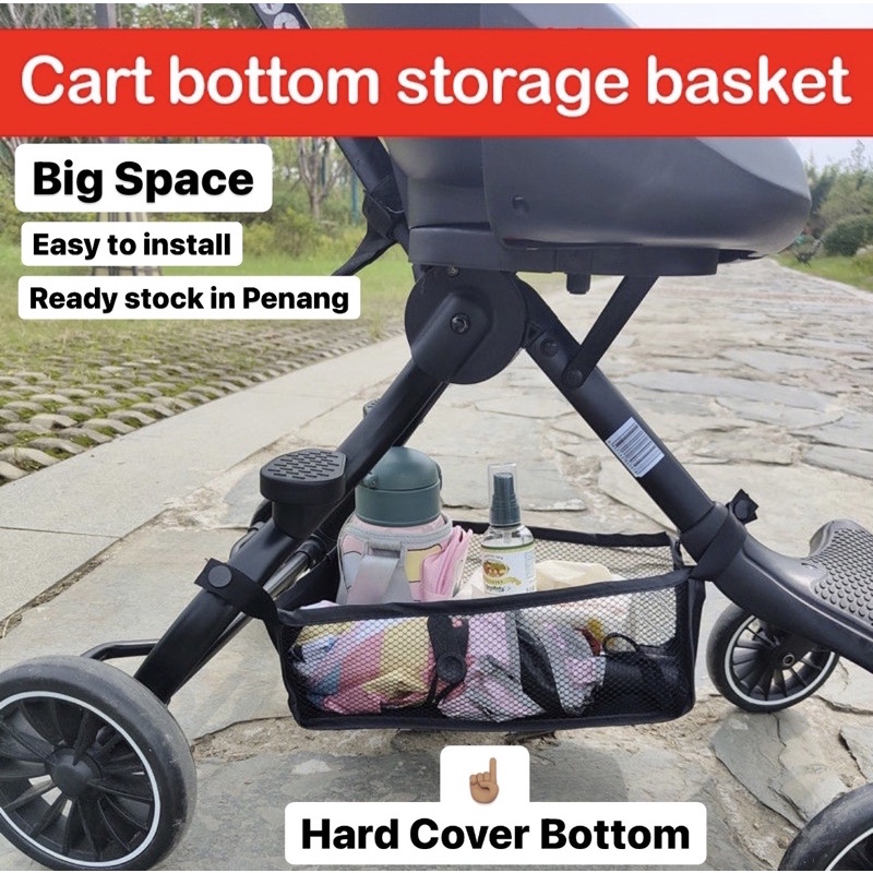 READY STOCKBaby Carriage Bag Basket Stroller Bag Nappy Diaper Bag Carriage Hanging Basket Storage Compartment Bag