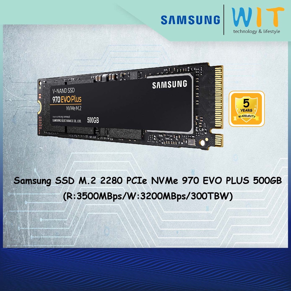 Samsung SSD M.2 2280 PCIe NVMe 970 EVO PLUS 500GB (MZ-V7S500BW)