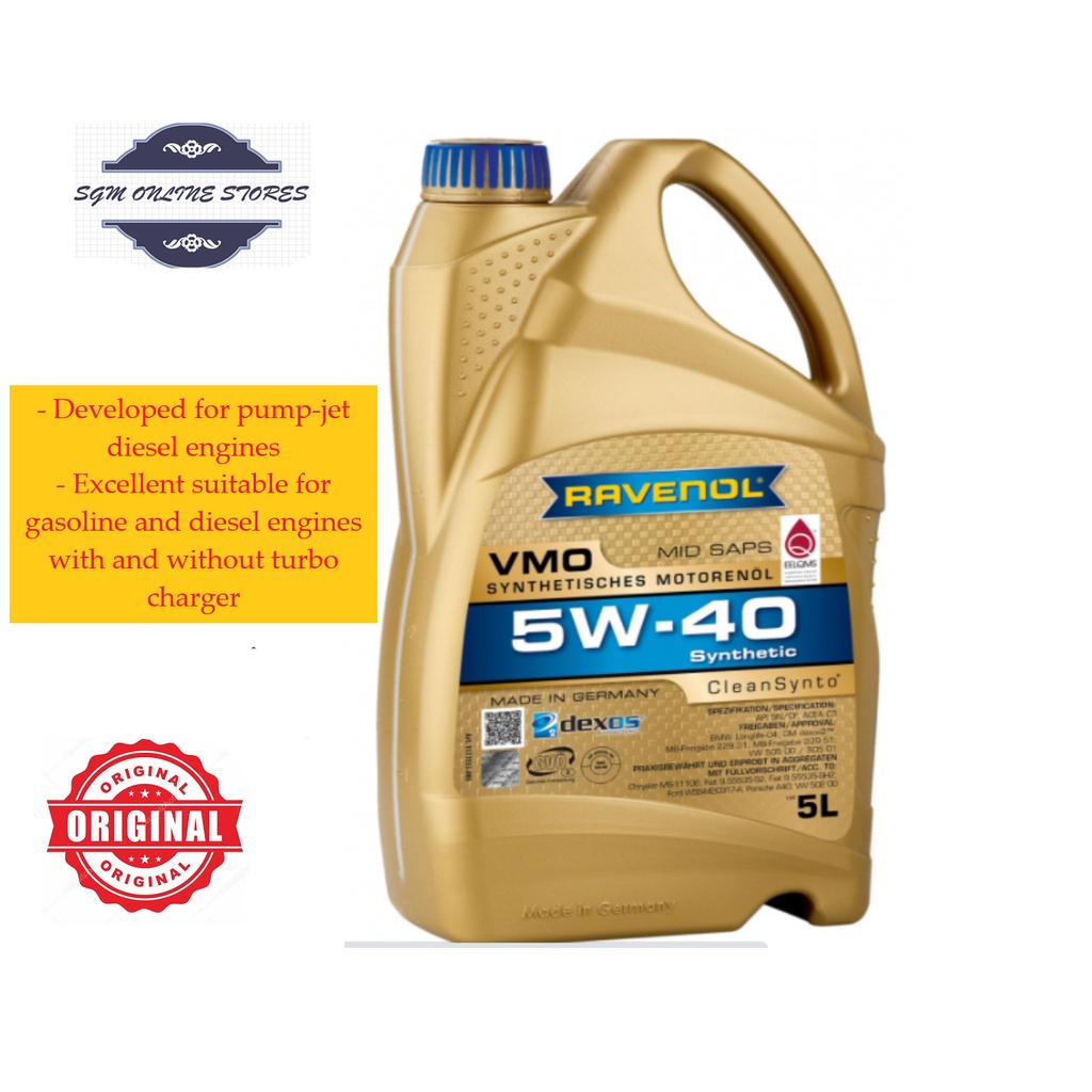 Ravenol Engine Oil VMO SAE 5W-40 Synthetic Low Friction Oil / Ravenol ...
