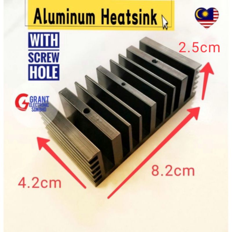 Heatsink 82mm*42mm*25mm Aluminium Clear Anodized Black Aluminum Heat