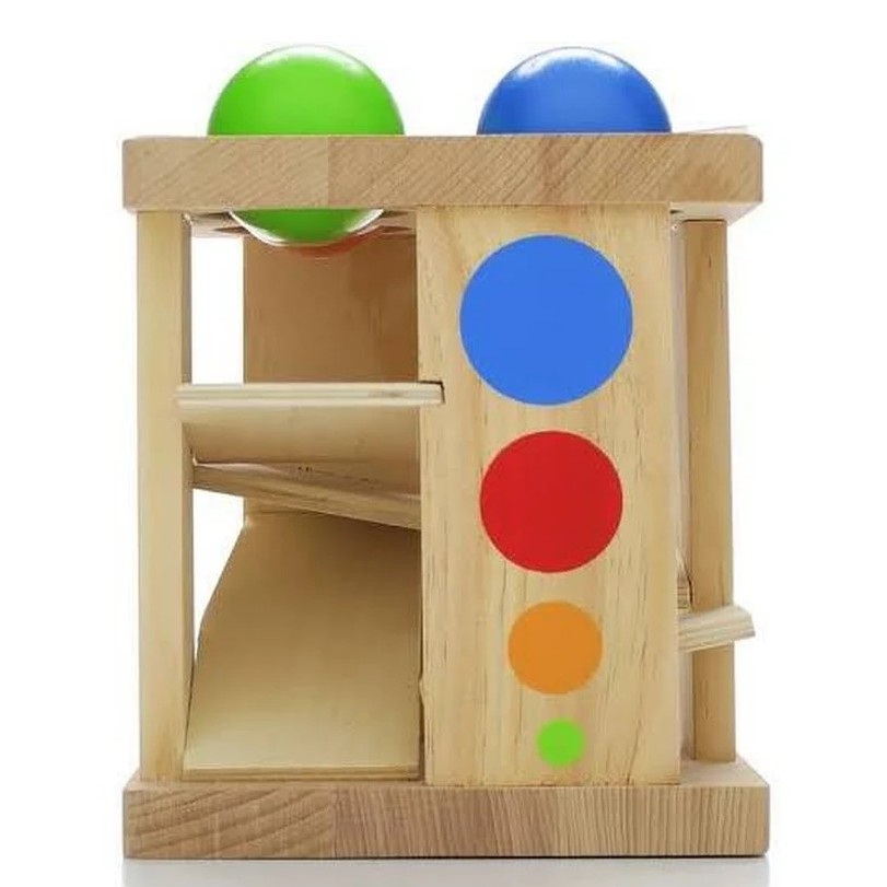 melissa & doug deluxe pound and roll wooden tower toy with hammer