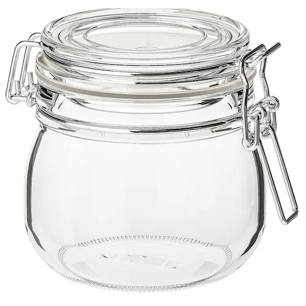 KORKEN Jar with lid, clear glass, 0.5 l/ balang kaca/ glass storage