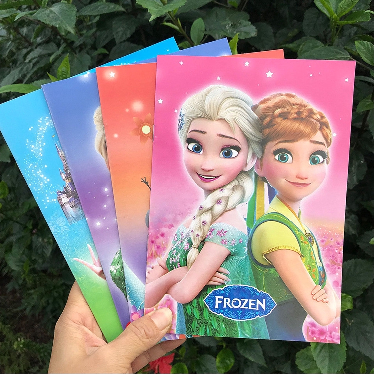 4pcs A5 Size Student Notebook Exercise Book Unicorn and Frozen Design