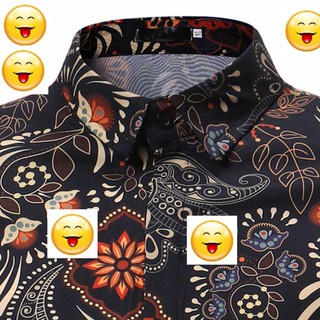  baju  kemeja  lelaki corak batik bunga kampung dd1a Shopee  