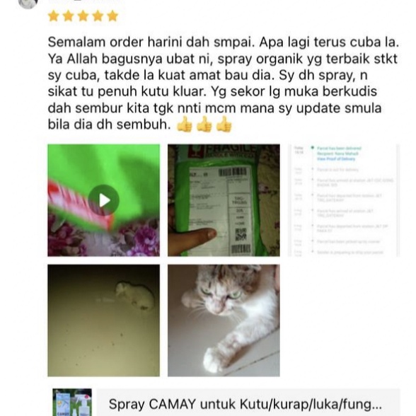 Spray kutu kucing/ anjing/ lice spray/ cat lice spray/ dog lice spray CAMAY  repellent SELAMAT DAN BERKESAN.🎀READYSTOK🎀