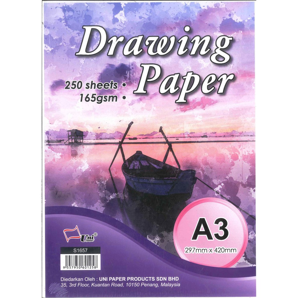 A3 Drawing Paper 165 gsm / Kertas Lukisan Saiz A3 Tebal 165gsm (20's) Sketch /Drawing block