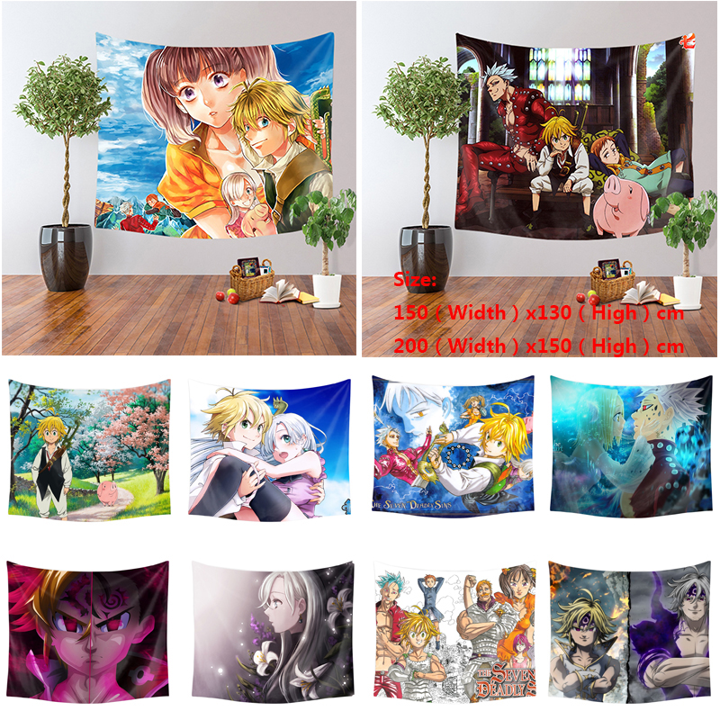 Japanese Cartoon Anime 七つの大罪 The Seven Deadly Sins Pattern Print Polyester Rectangular Tapestry Living Room Bedroom Sofa Home Decor Wall Hanging Large Tapestries150x130cm 0x150cm Shopee Malaysia