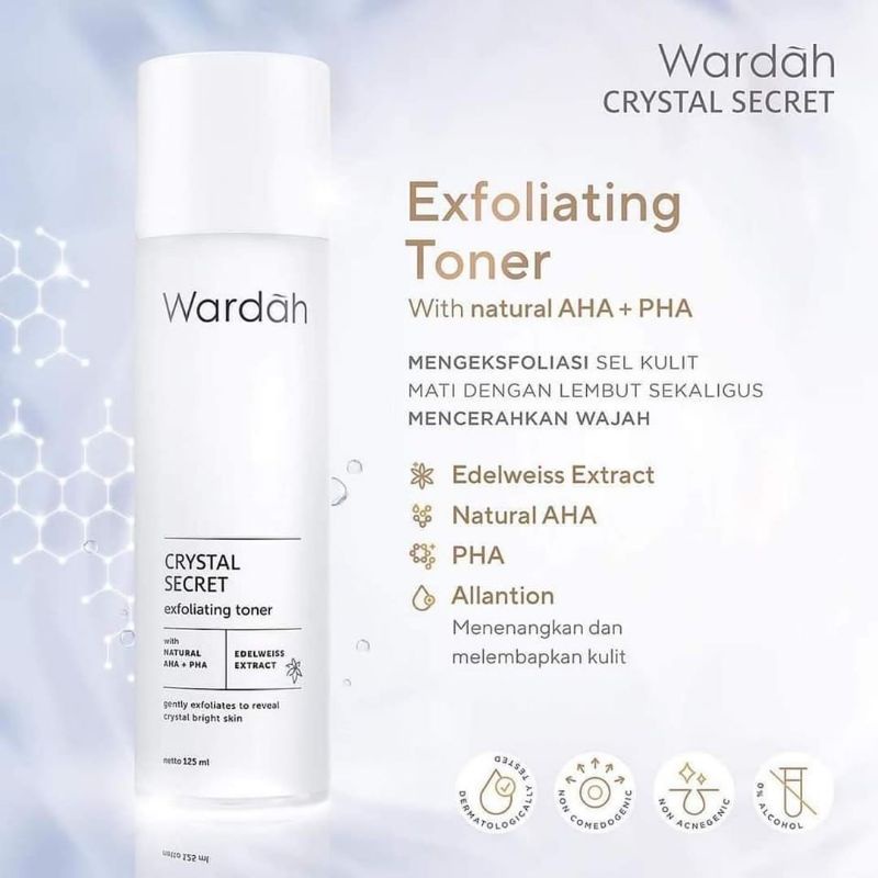 Wardah Crystal Secret Exfoliating Toner with Natural AHA+PHA 125ml