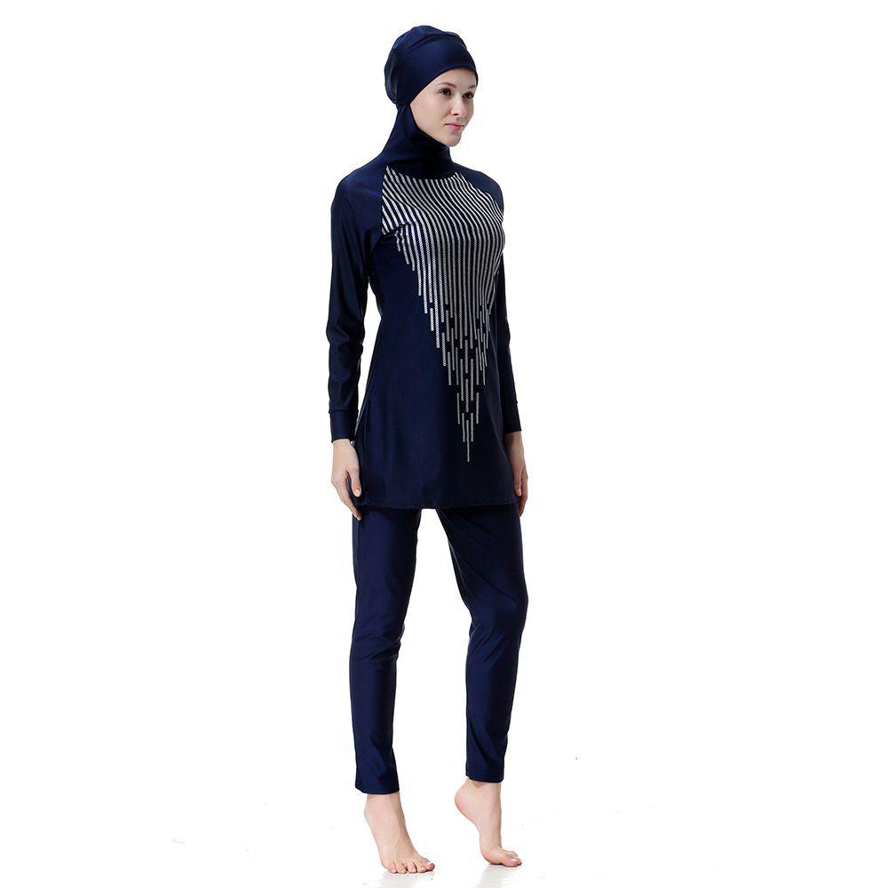 Tj01women Printed Floral Modest Muslim Swimwear Hijab Muslimah Islamic Swimsuit Shopee Malaysia