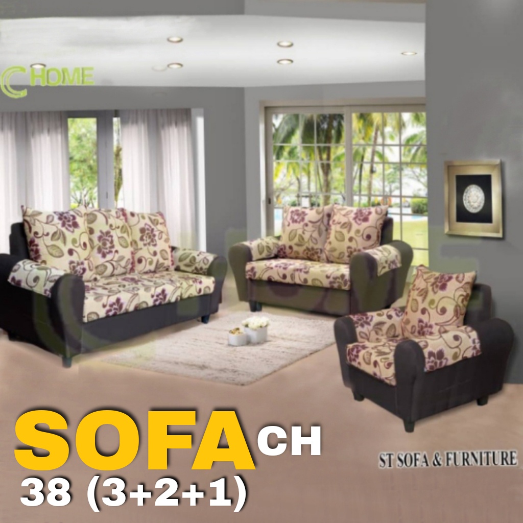 C HOME:-SOFA SET (1+2+3) SEATER FABRIC LIMITED STOCK!!!! | Shopee Malaysia