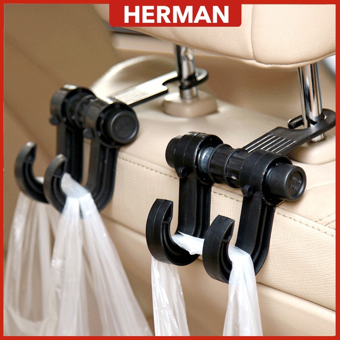 1PCS Double Hook Holder Safety Driving Car Food Holder Car Headrest Seat Bag Organizer Vehicle Coat Hanger