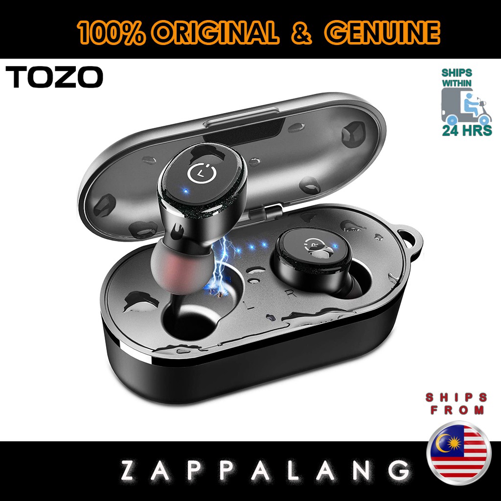 tozo t10 bluetooth 5.0 wireless earbuds with wireless charging case ipx8
