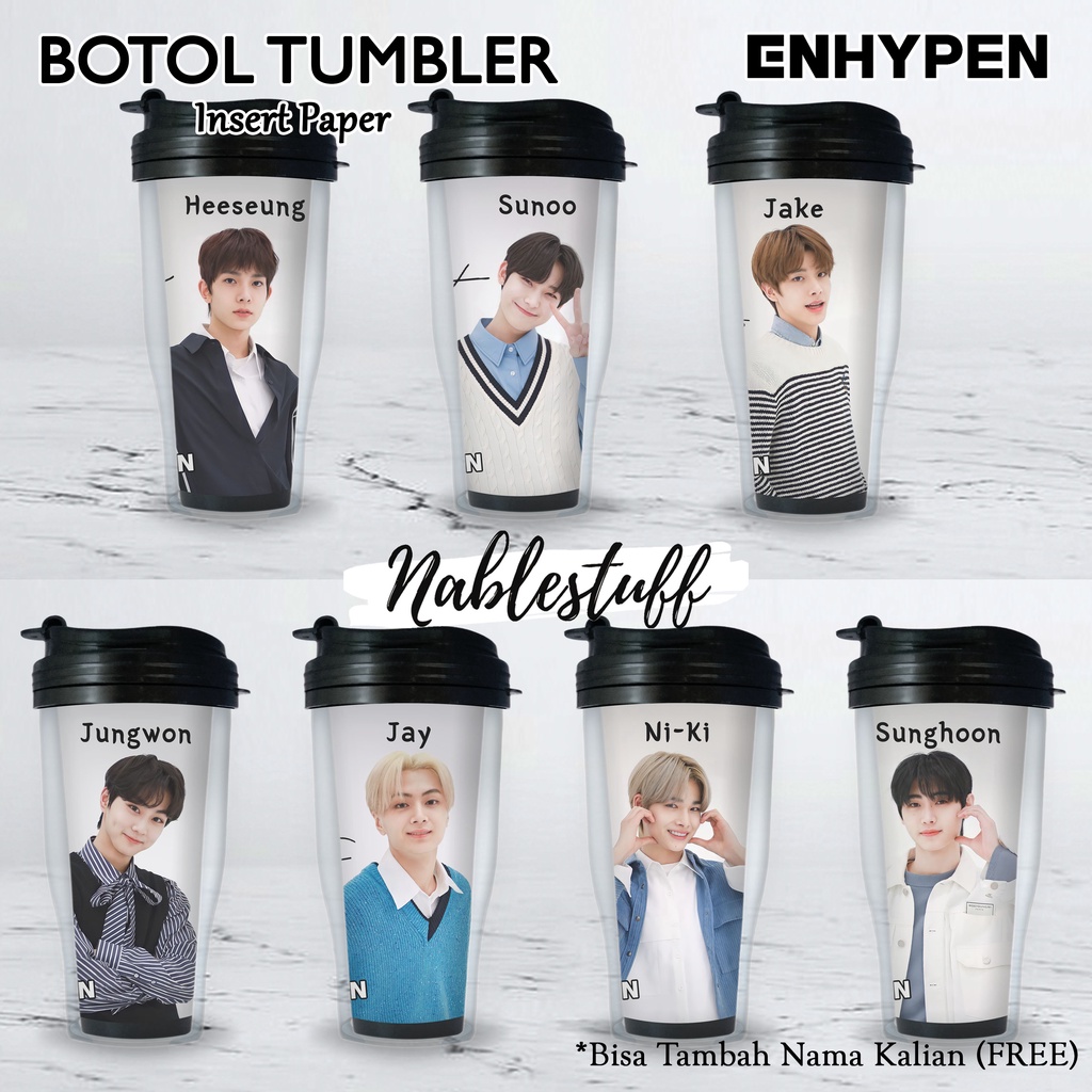 Enhypen Tumbler Bottle // Insert Paper Drink Bottle // Kpop Merchandise