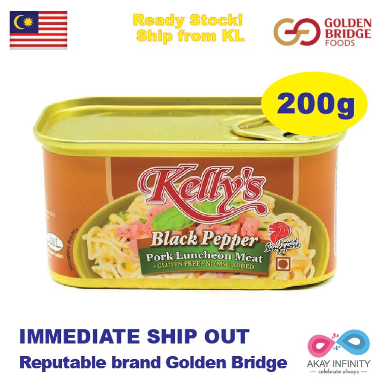 Kelly's Classic Pork Luncheon Meat (Black Pepper) 200G Shopee Malaysia