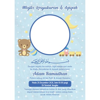 KAD AQIQAH AKIKAH CUSTOM INVITATION CARD BABY KIDS BOY TERMASUK 