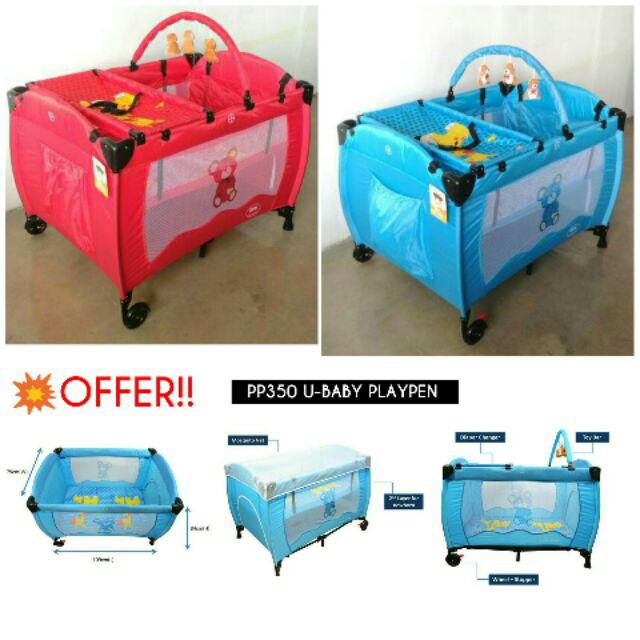 U-Baby Play Pen - Blue PP350 | Shopee 