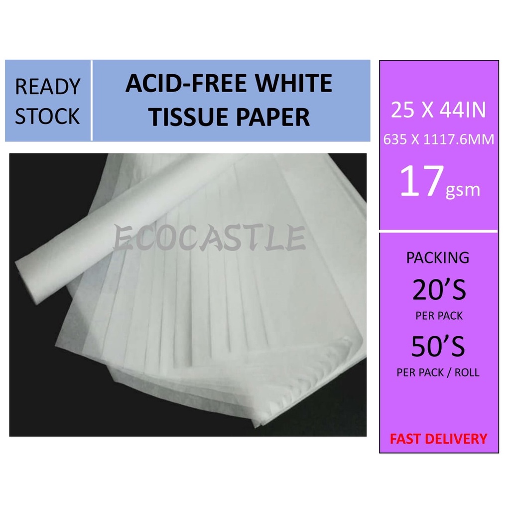 50 sheets White Acid Free Tissue Paper wrap packaging free P&P 