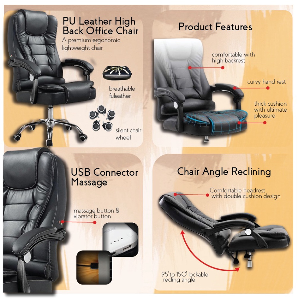 FINSSO: HIGH QUALITY Deluxe Office Chair with comfortable backrest