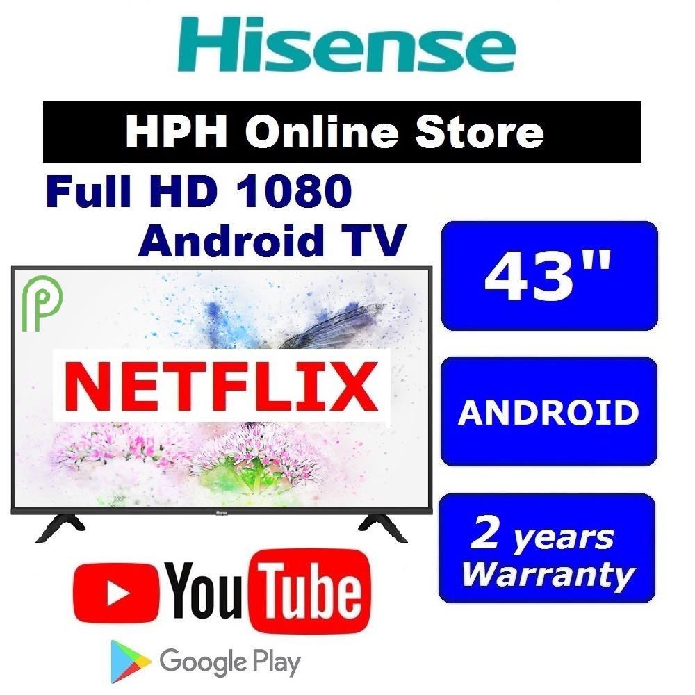 HISENSE 43" FULL HD ANDROID SMART TV 43A6000F Shopee Malaysia