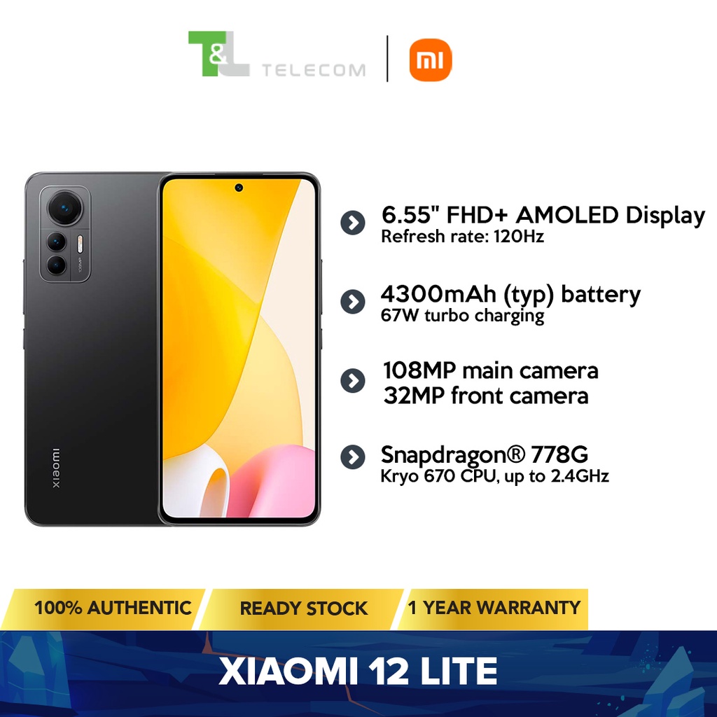 Xiaomi 12 Lite 6gb 128gb8gb 256gb Dual Sim 5g 108mp Triple Camera 67w Turbo Charging 0499