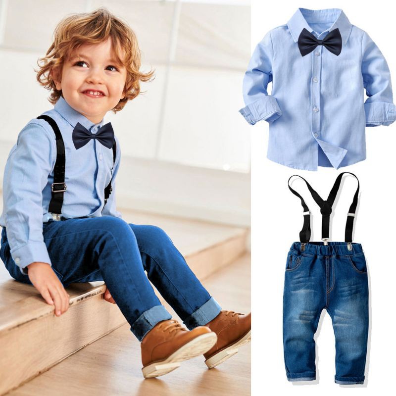 Suspender and Bow Tie Set for Baby Toddler Kids Boys Girls Children 0-5 Years 