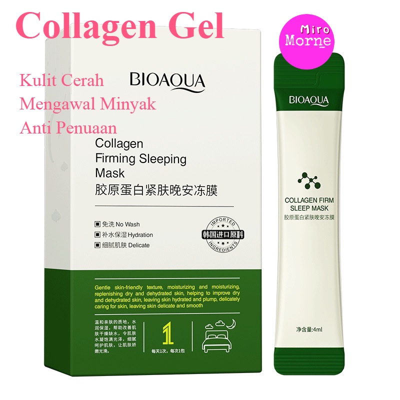 Bioaqua Korean Night Collagen Firming Sleeping Mask Gel Masker Malam