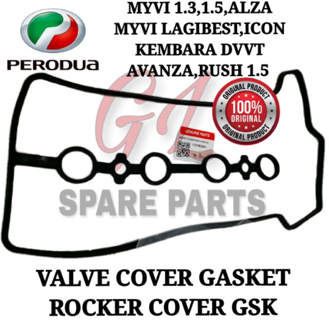 VALVE COVER GASKET MYVI 1.3,1.5,ALZA,AVANZA,KEMBARA DVVT 