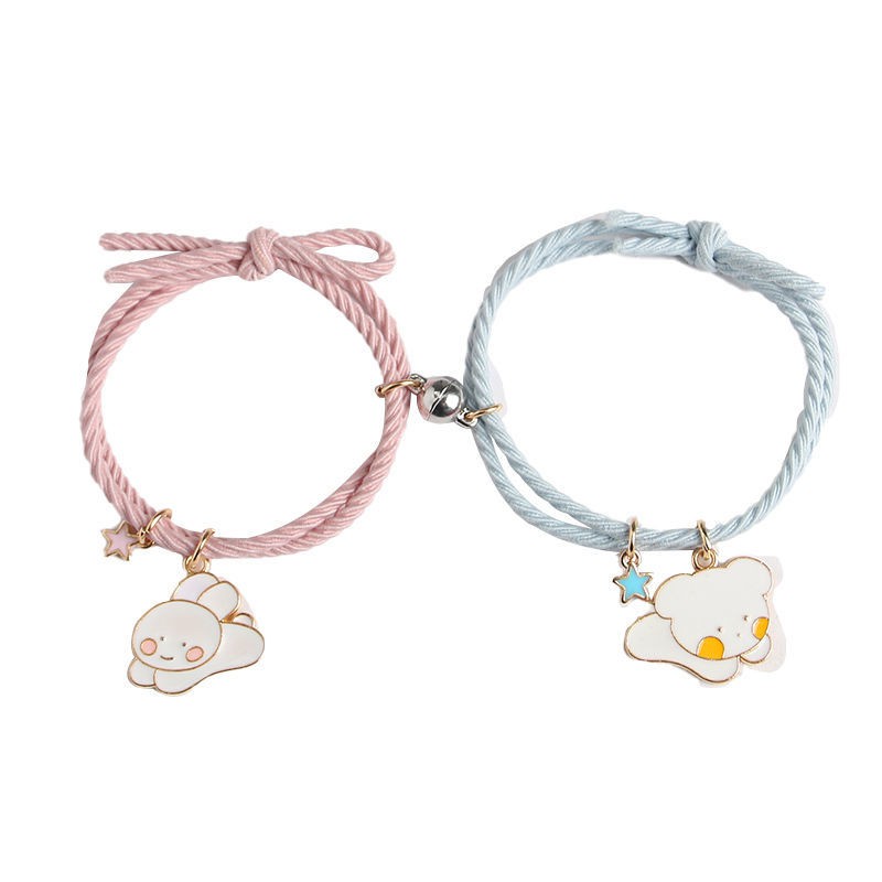 Bracelet Female Vibrato With The Same Cartoon Lovers And Girlfriends Attract A Small Rubber Band To Give Boyfriend Shopee Malaysia