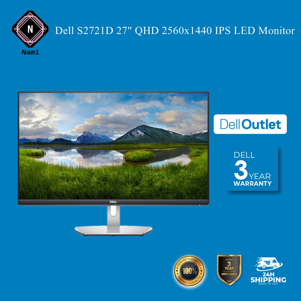 Dell S2721D 27" QHD 2560x1440 IPS LED Monitor with AMD FreeSync With