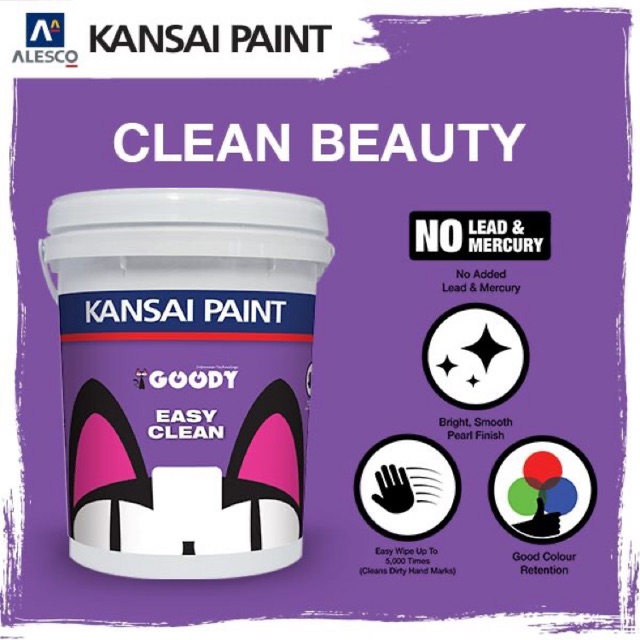 5L* Kansai Paint Goody Easy Clean [ White Colour ] | Shopee Malaysia