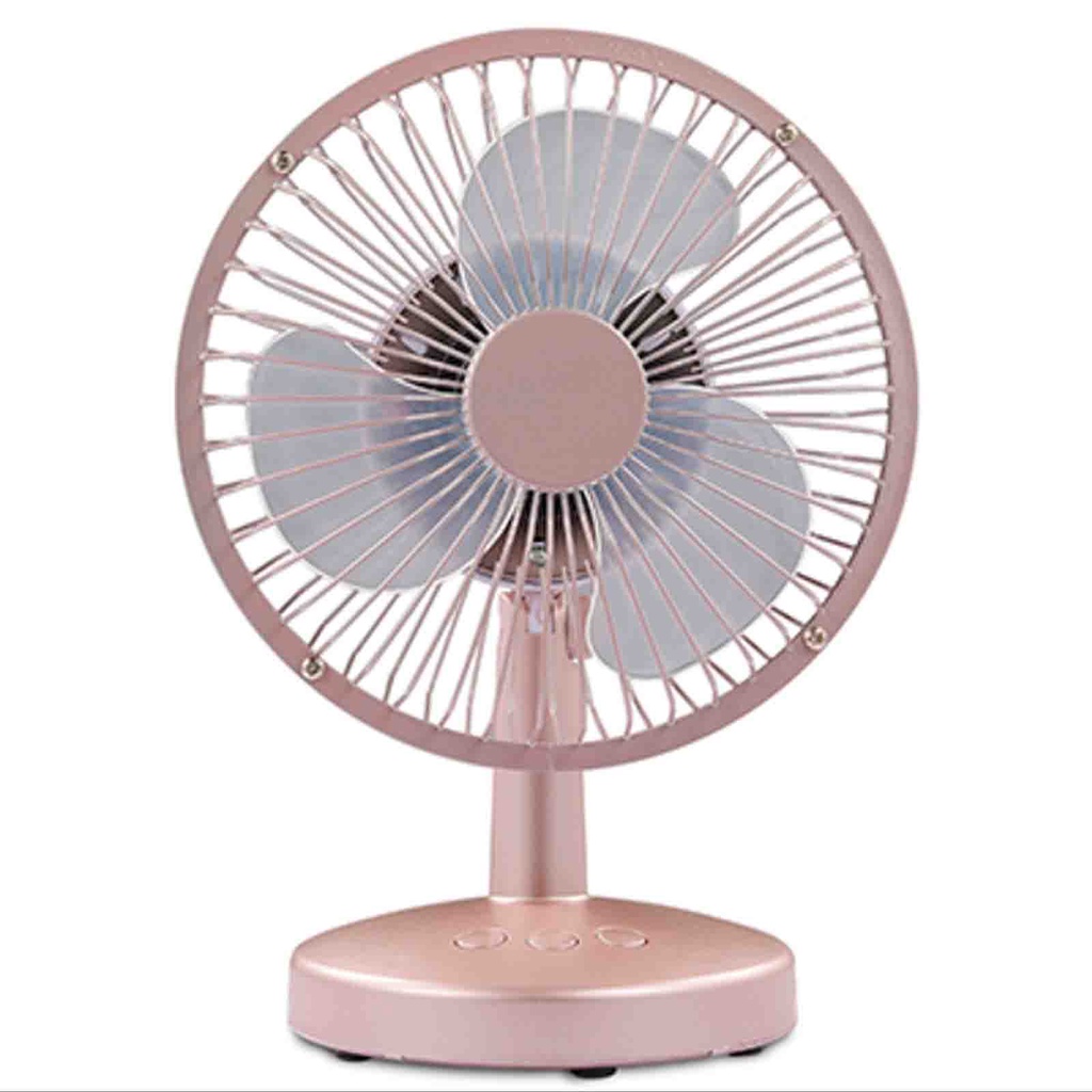 TABLE DESK USB MINI FAN 6 INCH RECHARGEABLE COOLING AIR HOME OFFICE MUJI INS STYLE TABLE DECORATION KIPAS MEJA MINI ROSE GOLD