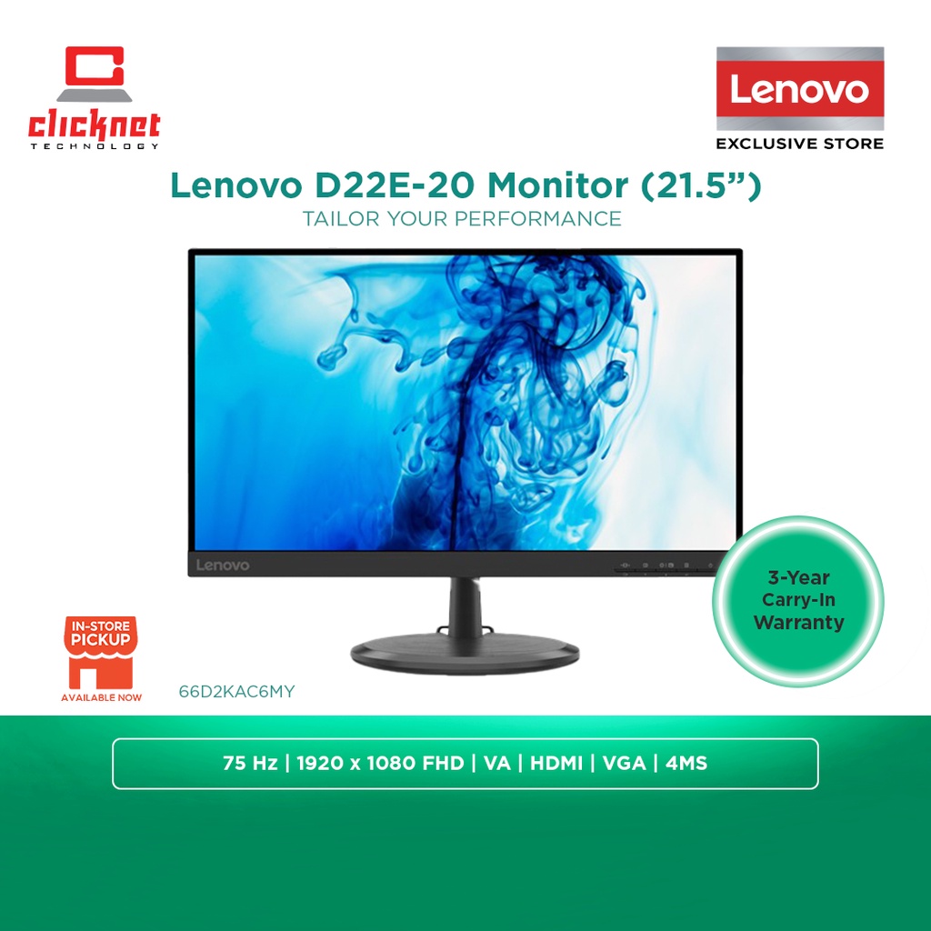 Lenovo D22e-20 /D24-40 / D27-40 VA PANEL FHD, 75Hz MONITOR HDMI, VGA 3 ...