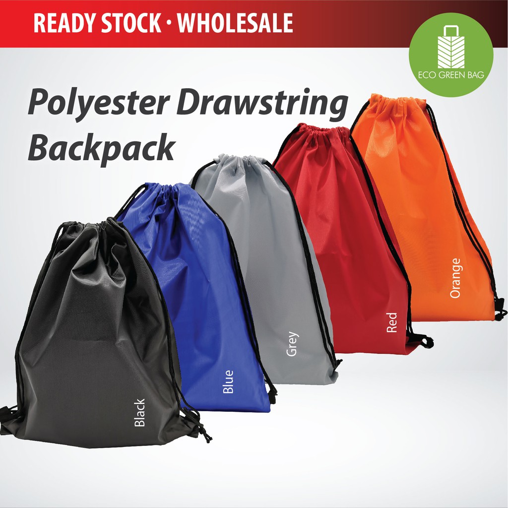 Drawstring Backpack (Polyester / Nylon 210D) | Shopee Malaysia