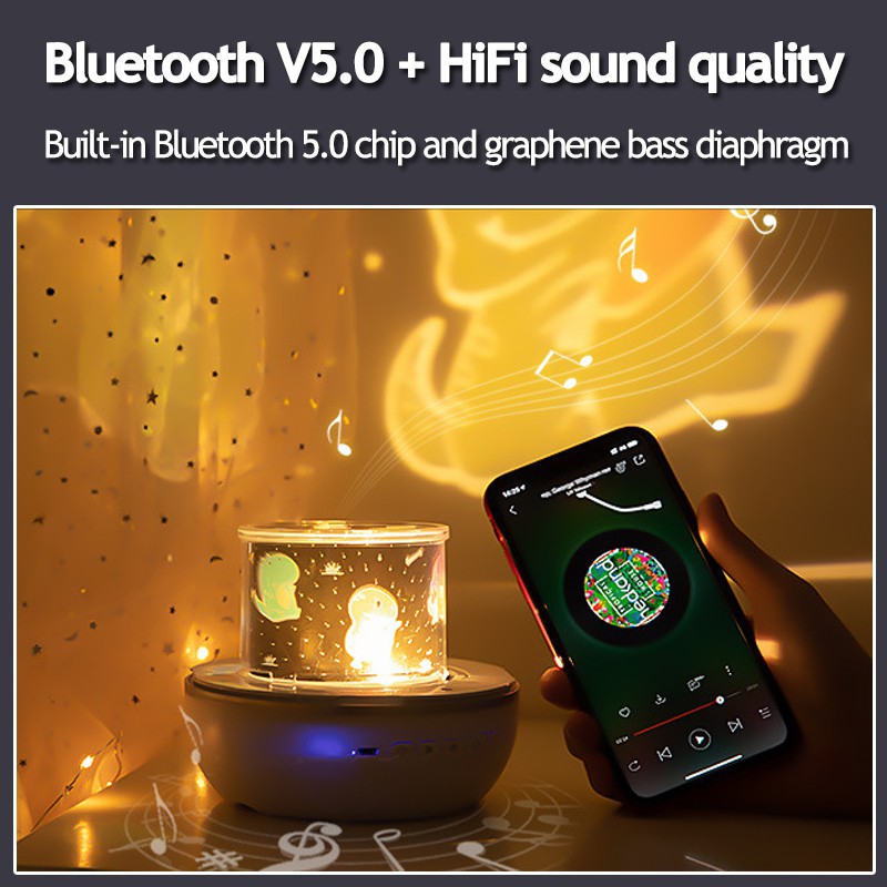 Wish Box Bluetooth Speaker Projection Lamp Projector Night Light Remote Operation 3 Colors Of Light 6 Projection Themes Table 10mah Abs Pc 5 0 Shopee Malaysia