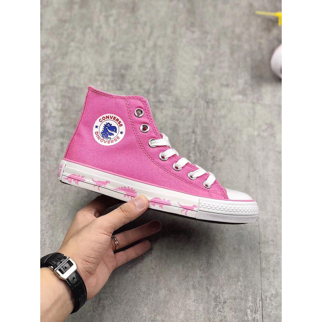 pink dinosaur converse