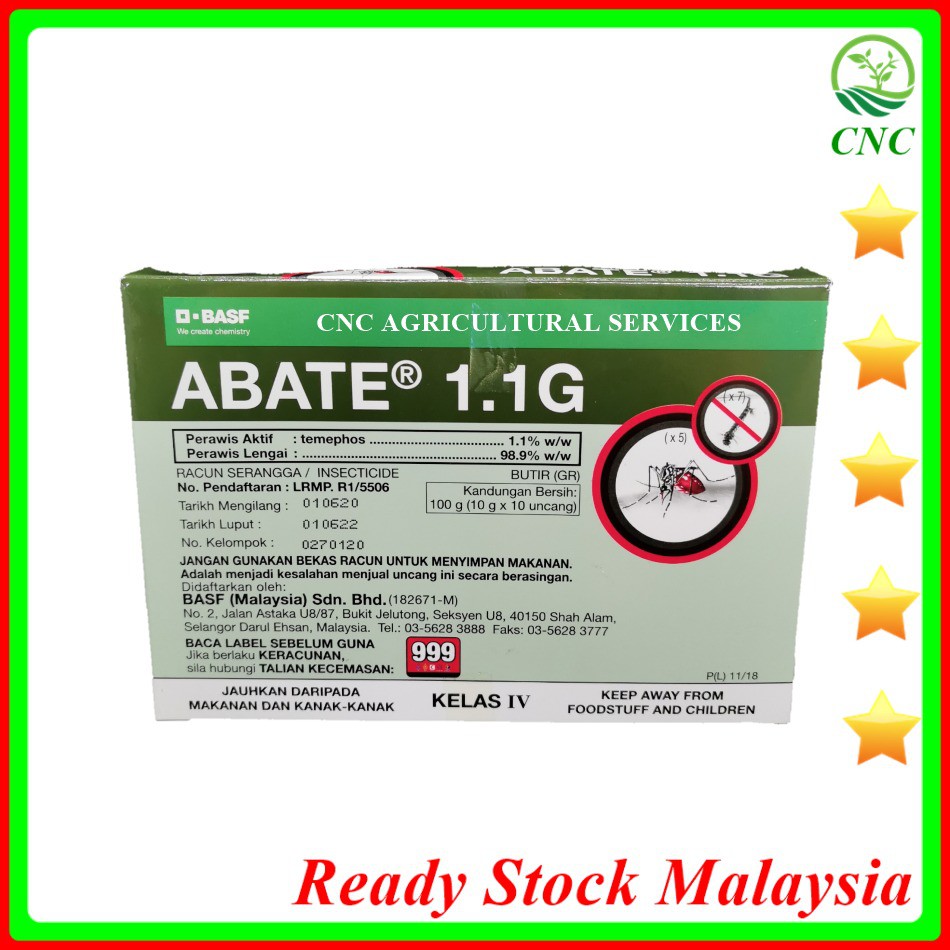 10gm X 10paket Basf Abate 1 1g Ubat Jentik Jentik