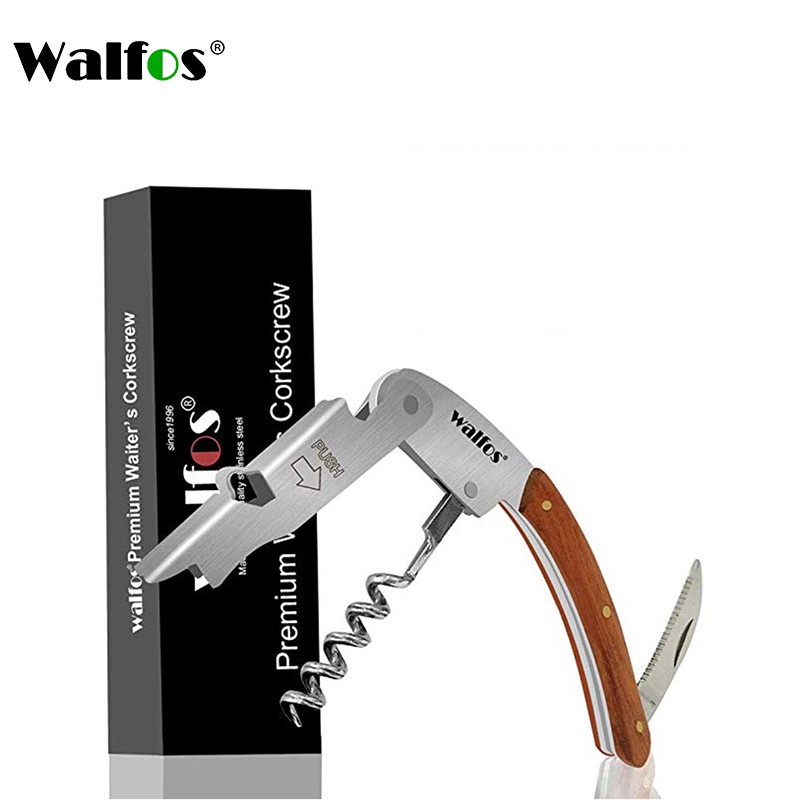 WALFOS 3 In 1 Multi-Function Stainless Steel Corkscrew Wine Bottle Opener