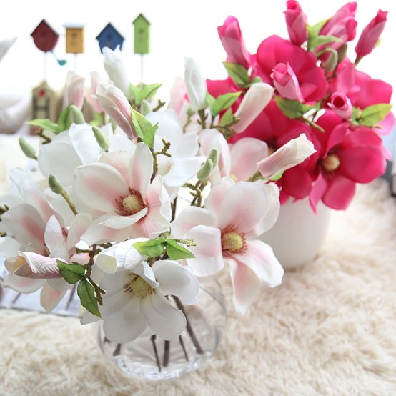 Factory Wholesale Artificial Short Branch Magnolia Flower Wedding Decoration Artificial Magnolia Flower Shopee Malaysia