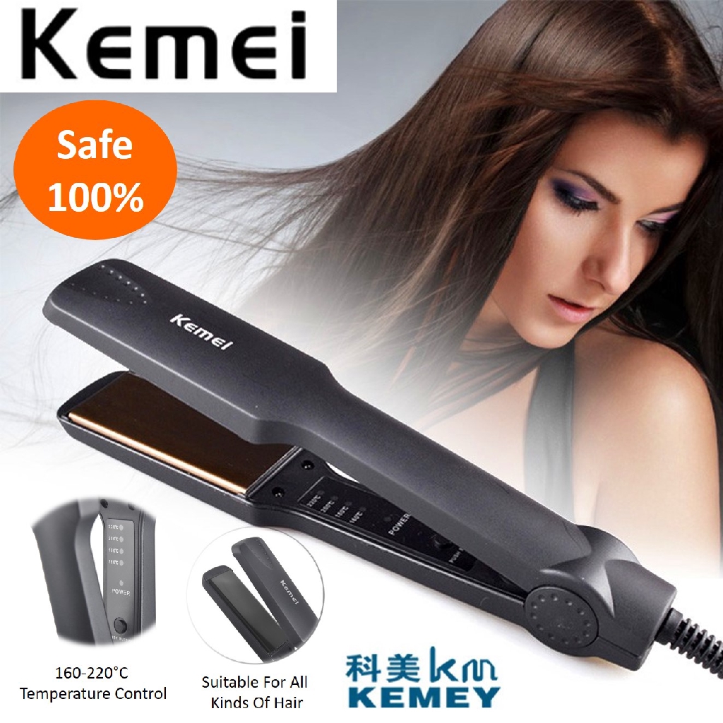 KEMEI KM-329 Professional Ceramic Heating Hair Straightener Styling Tool With Fast Warm-up Thermal Lurus