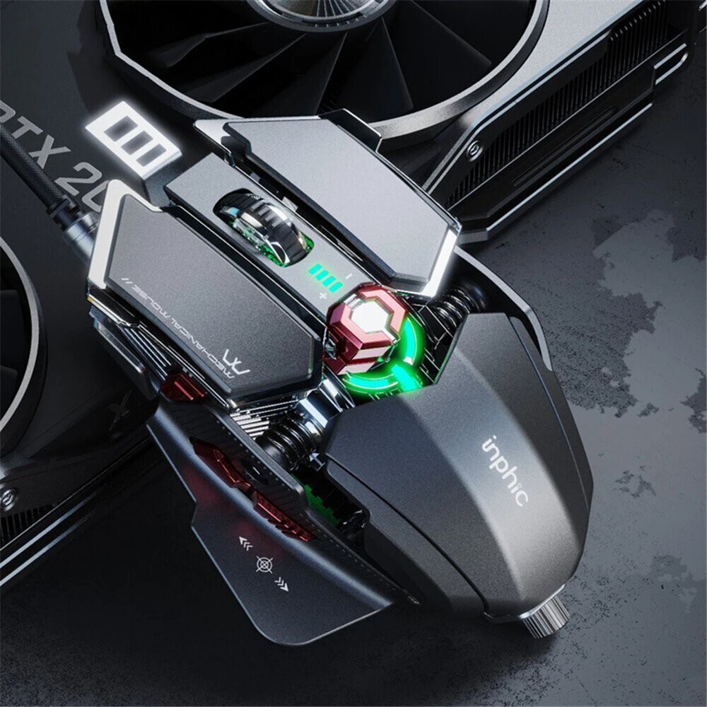 Inphic PG6 Wired Gaming Mouse 7200DPI - Backlight Optical Mouse - Grey ...