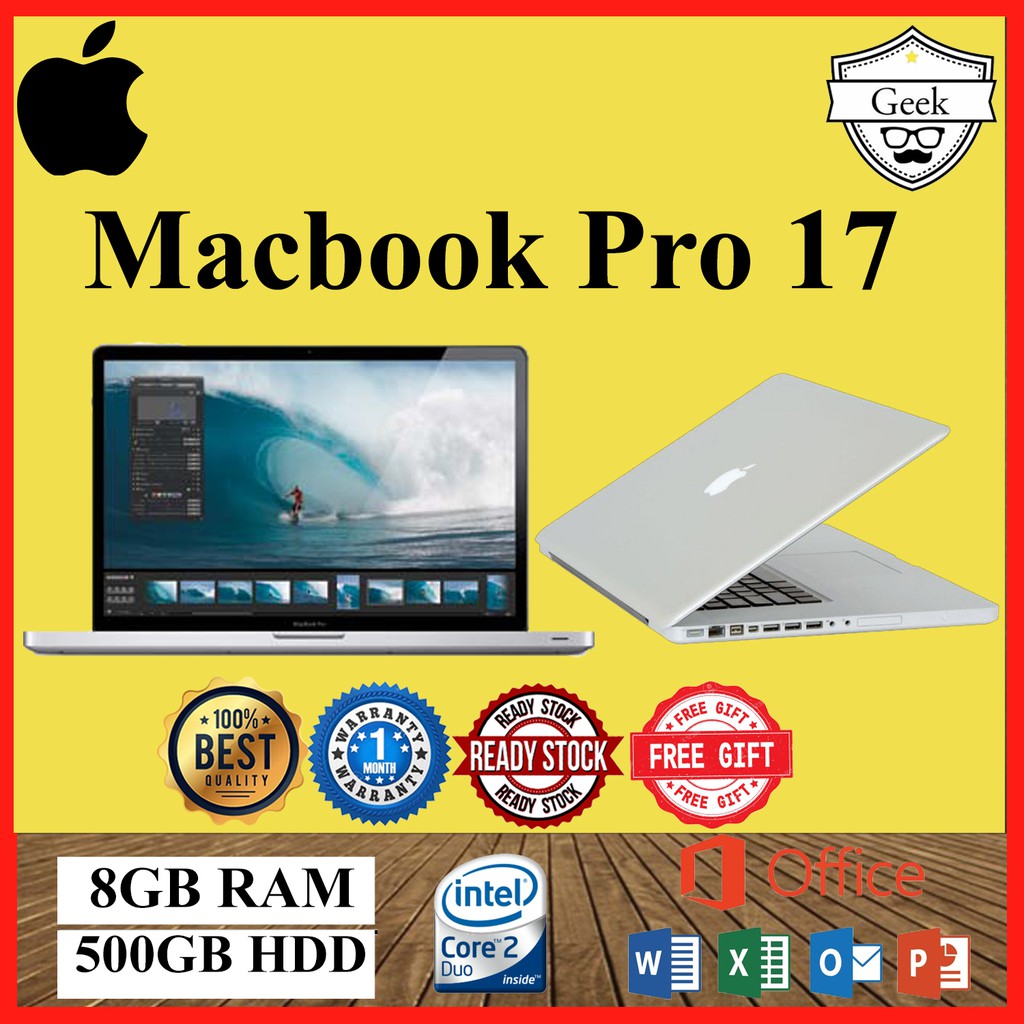 Macbook Pro 17 Inch Core 2 Duo 8gb Ram 500gb Hdd Shopee Malaysia