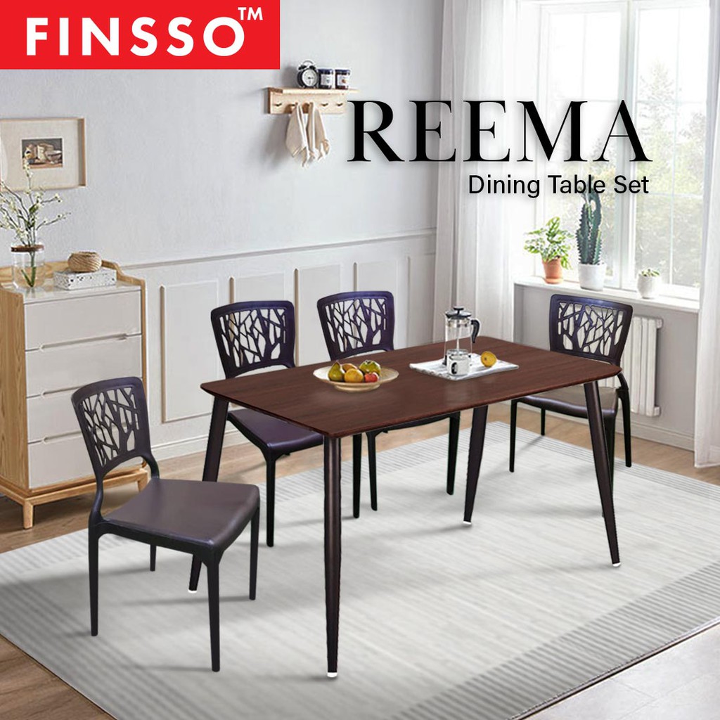 FINSSO: REEMA Dining Set with 3V HIVE Dining Chairs / Set Meja Makan