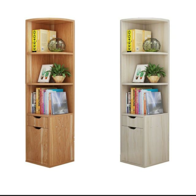 CORNER BOOK SHELF BOOK CABINET DECORATIVE SHELF RAK  BUKU  