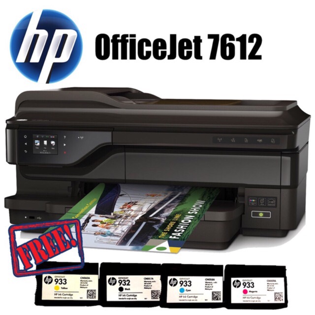 Hp OfficeJet 7612 Wide Format A3 Printer #Free Extra One more Set Ink